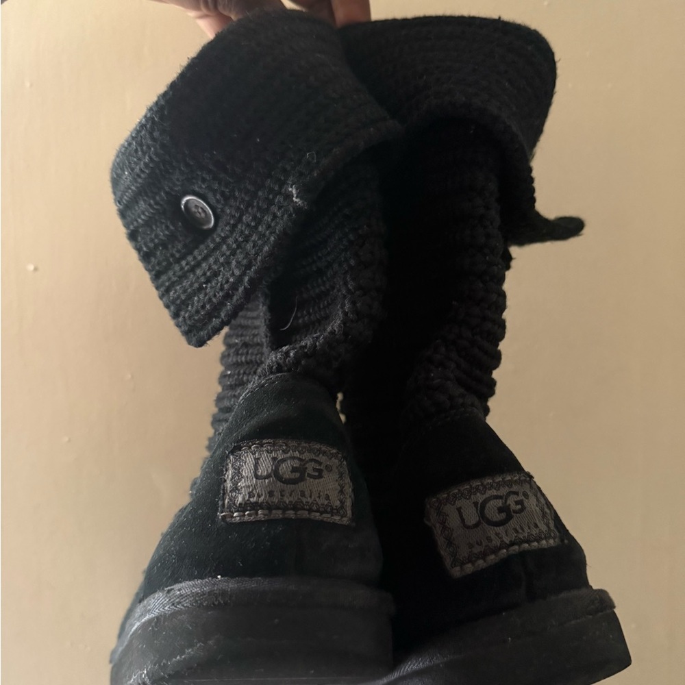 Ugg classic cardi black knit short boots - Picture 4 of 10